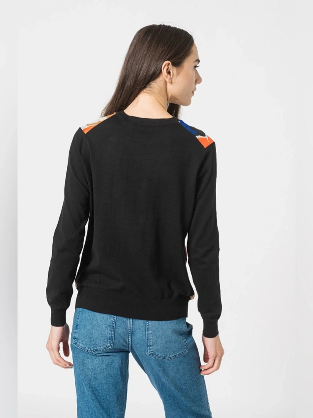 TED BAKER LONDON PAYZLEE WOVEN COLORFUL FRONT SWEATER TOP SZ 4 / US SZ 10 - Picture 4 of 12